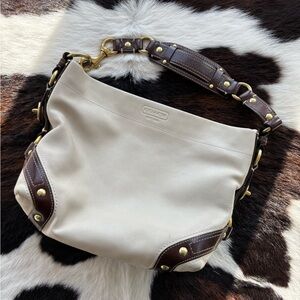 Coach Tan and Brown Shoulder Bag